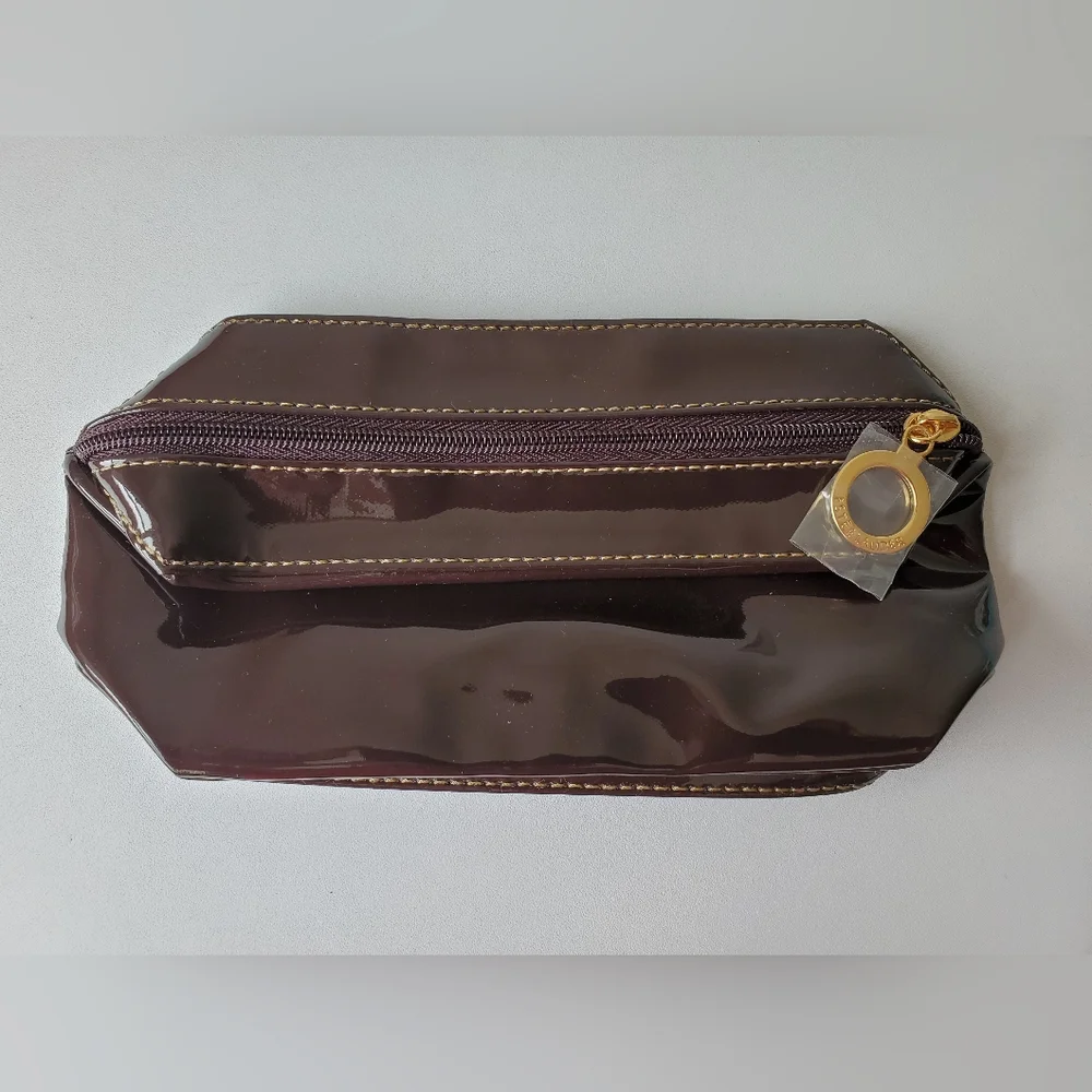 Estée Lauder | Dark Burgundy/Brown Travel Cosmetics Makeup Pouch NWOT